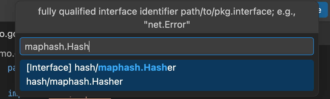 Selecting the interface
